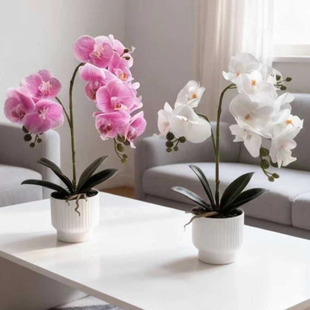Bonsai Garden Kit - Orchidée Papillon Artificielle Multi-Fleurs DIY, Pot