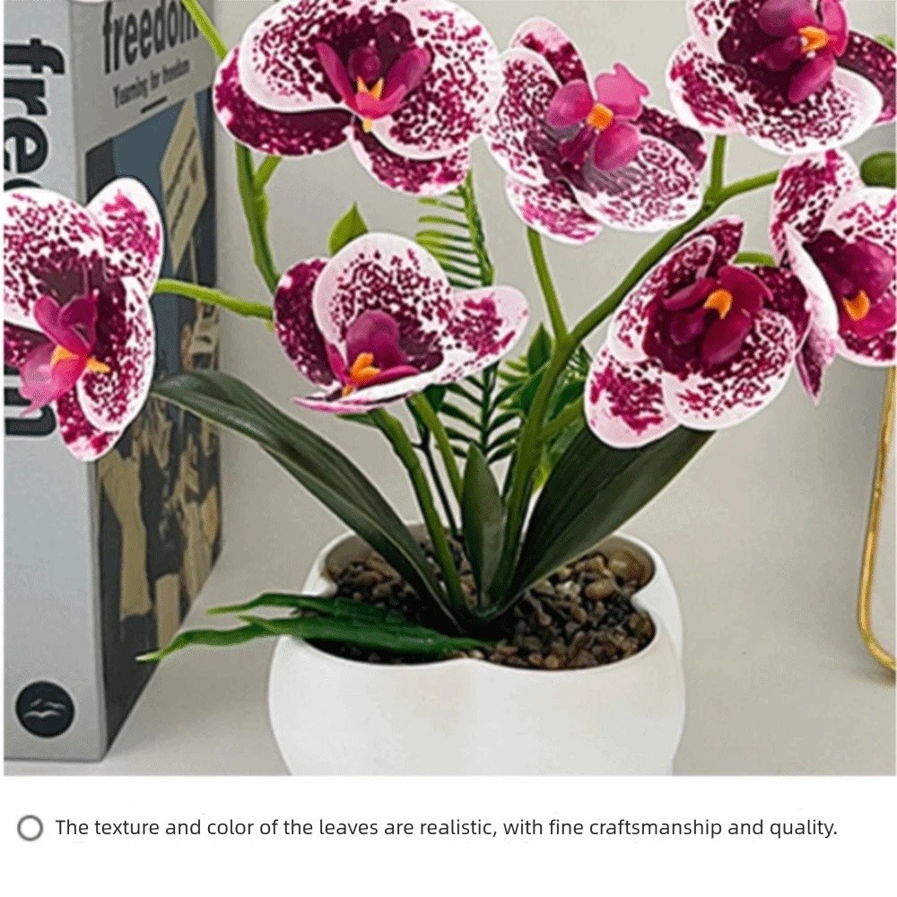 Bonsai Garden Kit - Orchidée Papillon Artificielle Multi-Fleurs à Simuler,