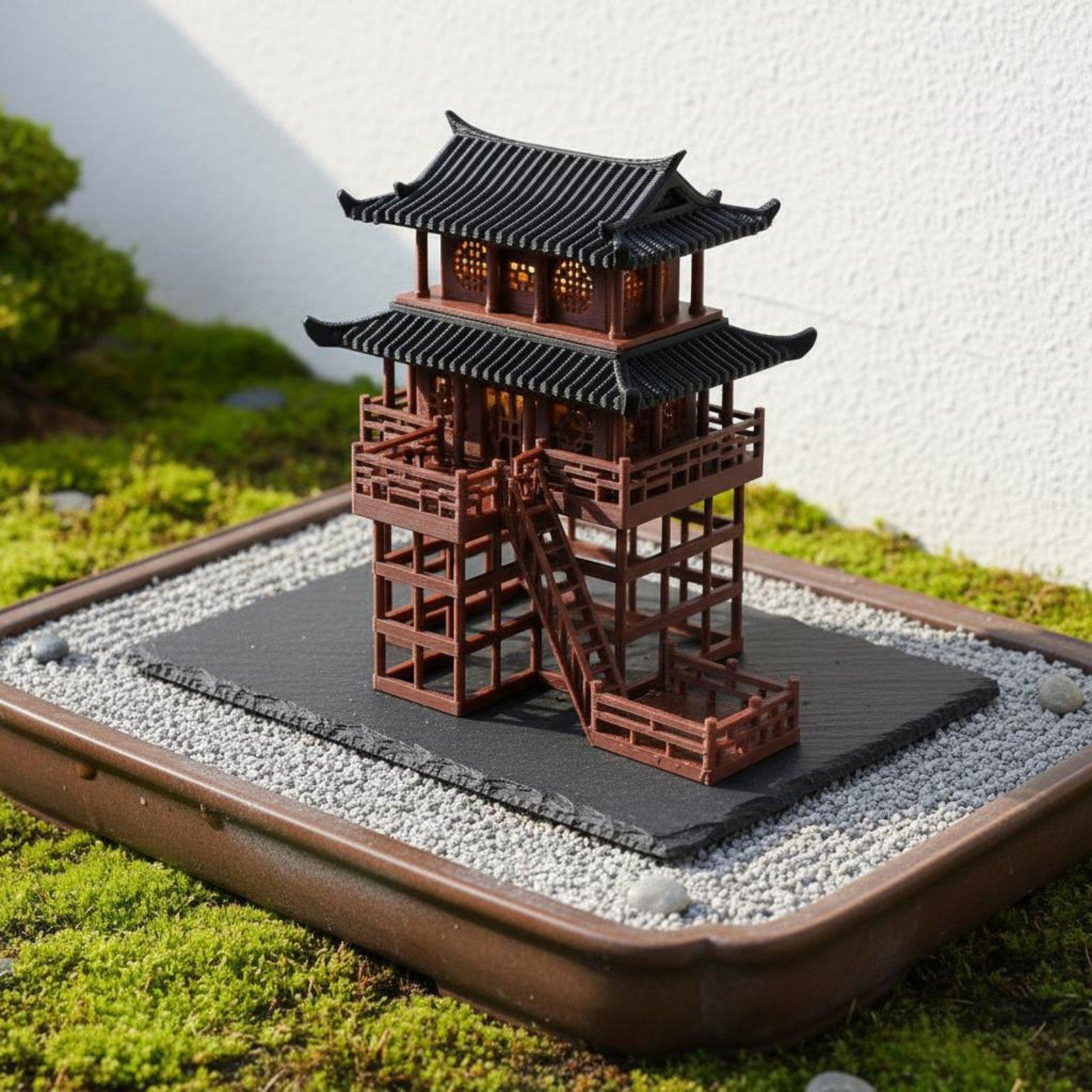 Bonsai Garden Usa - Mini-pagode en plastique pour table, décoration